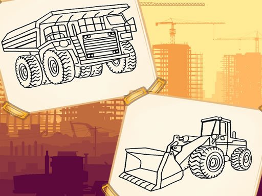 Play Construction Trucks Coloring Game