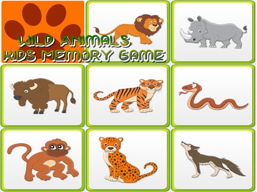 Play Kids Memory – Wild Animals Game