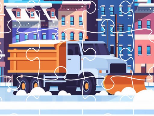 Play Snow Plow Trucks Jigsaw Game